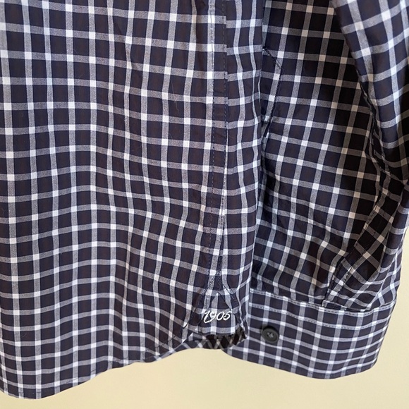 NWOT Jos. A Bank 1905 Navy Stretch Tailored Fit Checkered Button Down Large - Picture 5 of 7